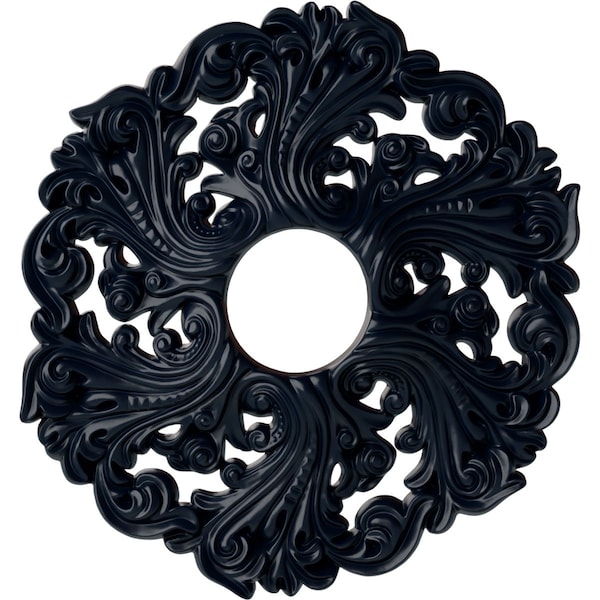 Ekena Millwork Orrington Ceiling Medallion (Canopies up to 4 3/4"), 19 5/8"OD x 4 3/4"ID x 1 3/4"P, Midnight Dream CM19ORMDF - main